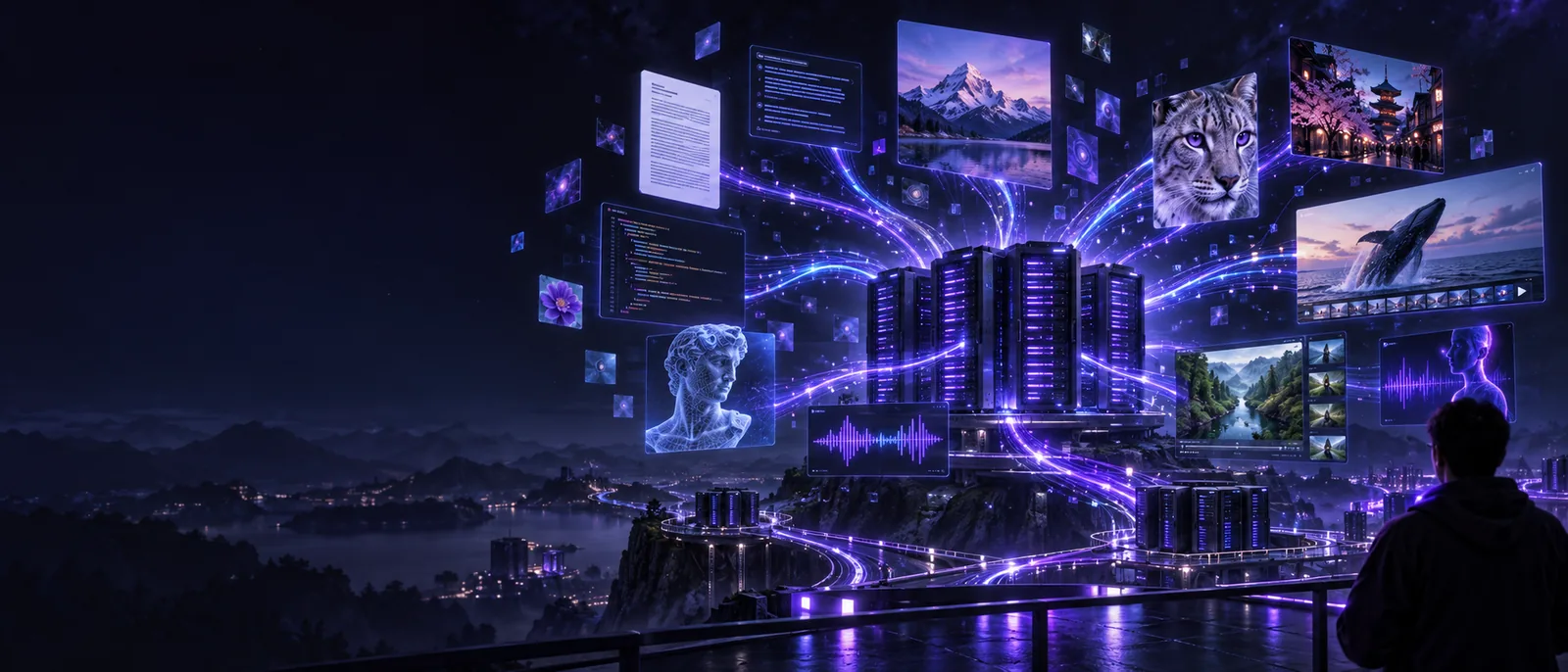 Abstract visual representing a range of AI model capabilities